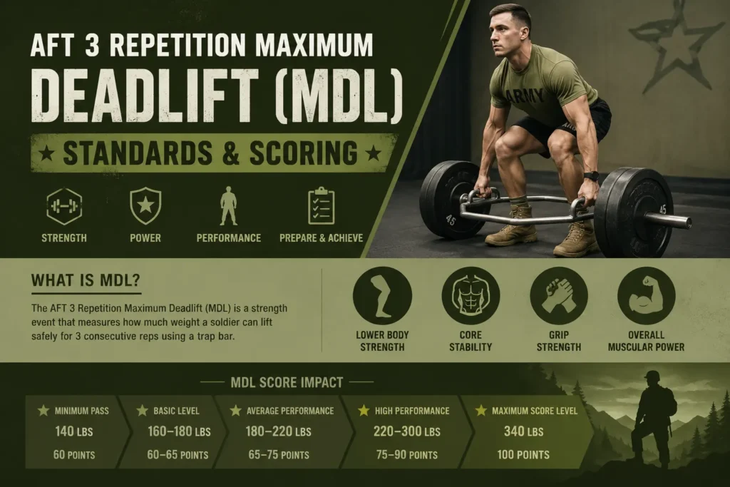 AFT 3 Repetition Maximum Deadlift (MDL) Standards & Scoring 2 army aft 3 Repetition Maximum Deadlift